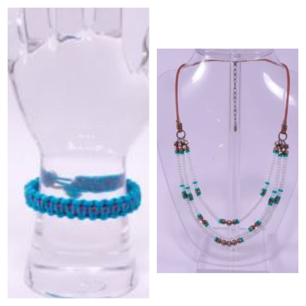 American Eagle Outfitters AEO Turquoise Bracelet Necklace Set NWT 19 12